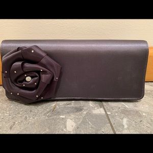 Grey Satin Clutch bag